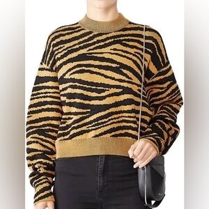 Proenza Schouler tiger knit sweatshirt - Black & Tan